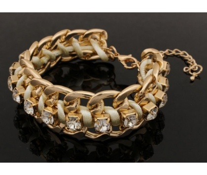 Fashion Jewelery Náramek zlatý se zirkony - náramek zlatý se zirkony