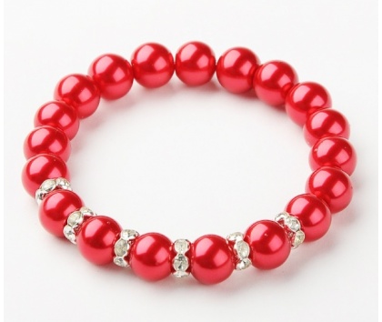 Fashion Jewelery Náramek perlový červený - Náramek perlový červený