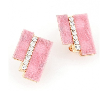 Fashion Jewelery Náušnice růžové se zirkony - Náušnice růžové se zirkony