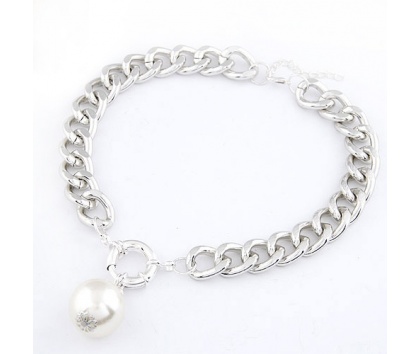 Fashion Jewelery Náhrdelník stříbrný s perlou
