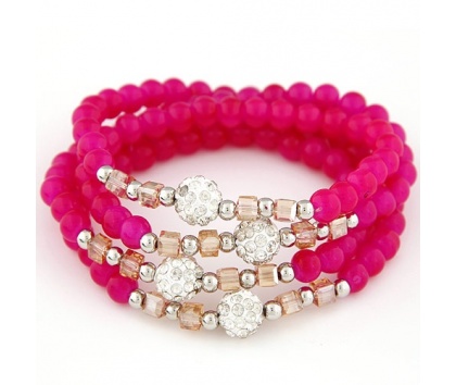 Fashion Jewelery Náramek růžový - Náramek růžový
