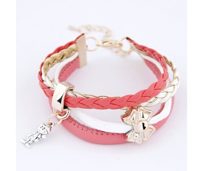 Fashion Jewelery Náramek růžový s postavičkou - Náramek růžový s postavičkou