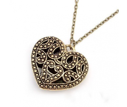 Fashion Jewelery Náhrdelník zlaté srdce - Náhrdelník srdce zlaté