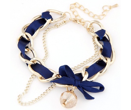 Fashion Jewelery Náramek s modrou stuhou - Náramek s modrou stuhou