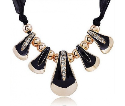 Fashion Jewelery Náhrdelník černo-zlatý - Náhrdelník černo-zlatý
