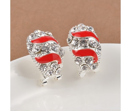 Fashion Jewelery Náušnice červené se zirkony - Náušnice červené se zirkony