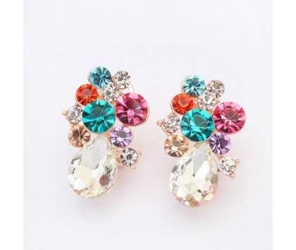 Fashion Jewelery Náušnice s barevnými kamínky a zirkony - Náušnice s barevnými kamínky a zirkony