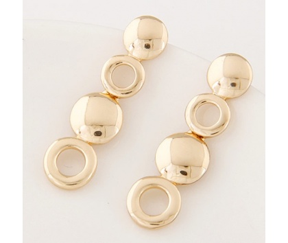 Fashion Jewelery Náušnice visací zlaté z kroužků - Náušnice visací zlaté z kroužků