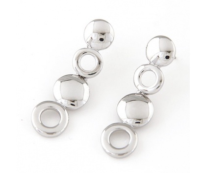 Fashion Jewelery Náušnice visací stříbrné z kroužků - Náušnice visací stříbrné z kroužků
