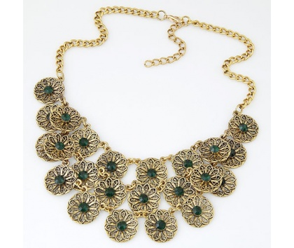 Fashion Jewelery Náhrdelník s kovovými květinami - Náhrdelník s kovovými květinami