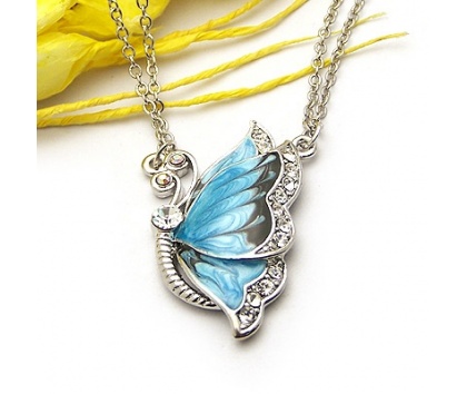 Fashion Jewelery Náhrdelník s modrým motýlkem