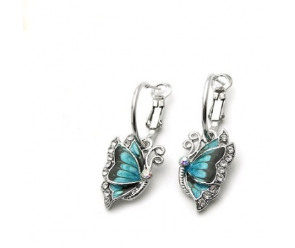 Fashion Jewelery Náušnice s modrými motýlky