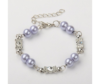 Fashion Jewelery Náramek s fialovými korálky