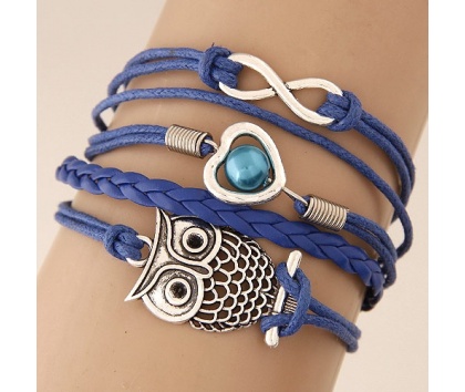 Fashion Jewelery Náramek modrý se třemi přívěsky