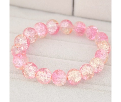 Fashion Jewelery Náramek ze skleněných korálků růžový
