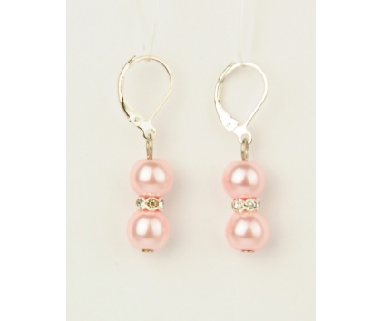 Fashion Jewelery Náušnice s růžovými korálky