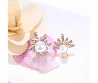 Fashion Jewelery Náušnice třpytivé s bílými perličkami