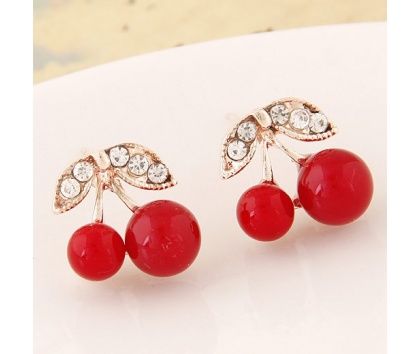 Fashion Jewelery Náušnice třešničky červené