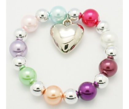 Fashion Jewelery Perlový barevný náramek se srdcem