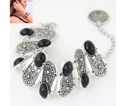 Fashion Jewelery Náramek módní s černými korálky