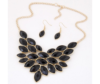 Fashion Jewelery Sada náhrdelník+náušnice černá