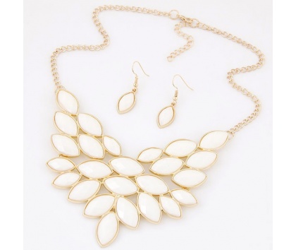 Fashion Jewelery Sada náhrdelník+náušnice bílá