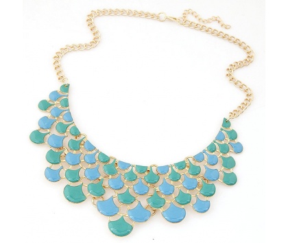 Fashion Jewelery Náhrdelník modro-zlatý