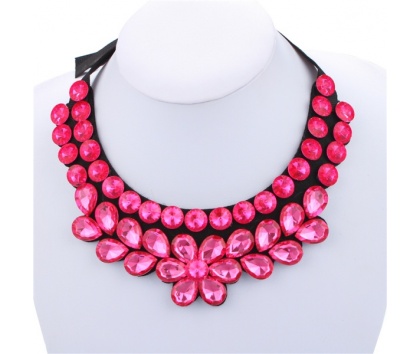 Fashion Jewelery Náhrdelník růžový na zavazování