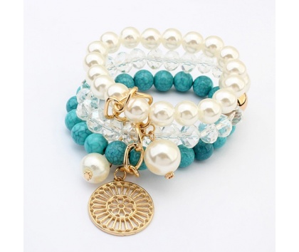 Fashion Jewelery Náramek módní perlový modrý