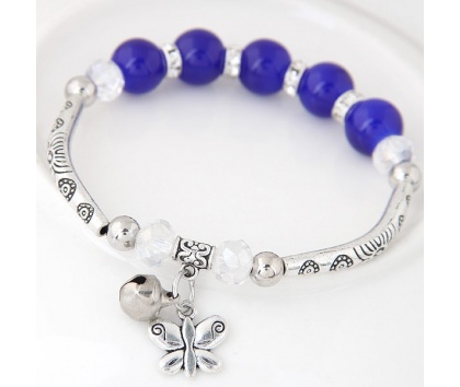 Fashion Jewelery Náramek modrý s motýlkem