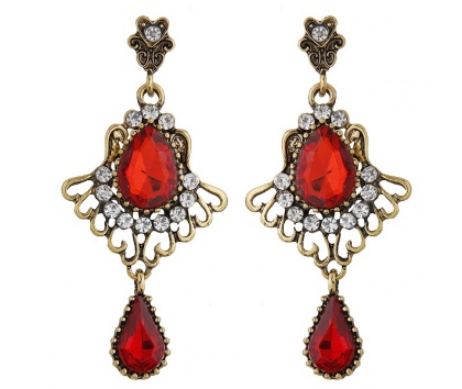 Fashion Jewelery Náušnice elegantní visací červené