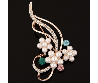 Fashion Jewelery Brož s květinami zlatá