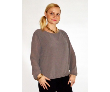 New Colletion Halenka šedo-hnědá s řetízky na zádech vel. UNI (36-40)