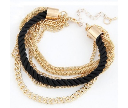 Fashion Jewelery Náramek černo-zlatý