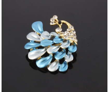 Fashion Jewelery Brož páv modrý