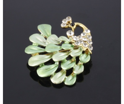 Fashion Jewelery Brož páv zelený
