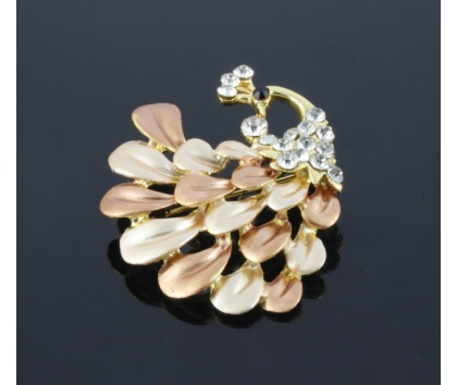 Fashion Jewelery Brož páv bronzový
