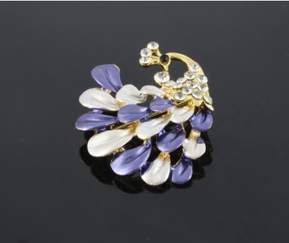 Fashion Jewelery Brož páv fialový