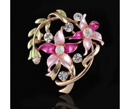 Fashion Jewelery Brož s fialovými květy