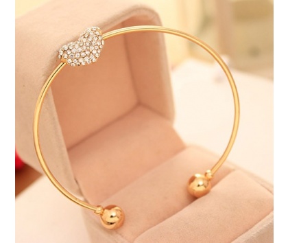 Fashion Jewelery Náramek srdce zlaté s kamínky
