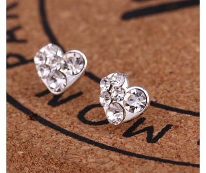Fashion Jewelery Náušnice srdíčka s kamínky