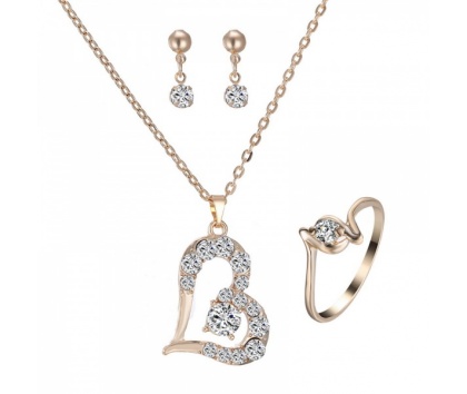 Fashion Jewelery Sada srdce zlaté+prsten