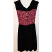 Bershka Šaty černo-růžové se vzorem - šaty předek