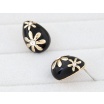 Fashion Jewelery Náušnice s kytičkami černé