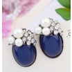 Fashion Jewelery Náušnice modré oválky se zirkony - Náušnice černé oválky se zirkony