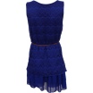 Modré krajkové šaty s páskem - Šaty-zadní strana