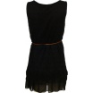 Černé krajkové šaty s páskem - Šaty-zadní strana