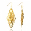 Fashion Jewelery Náušnice visací zlaté lístky - Náušnice visací zlaté lístečky