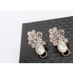 Fashion Jewelery Náušnice s transparentním kamínkem a zirkony - Náušnice s transparentním kamínkem a zirkony