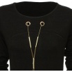 Mohérové šaty černé+řetízek - Detail výstřihu